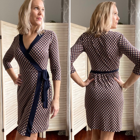 Last 1! Navy/wine jersey wrap dress 🇺🇸 - Picture 5 of 5